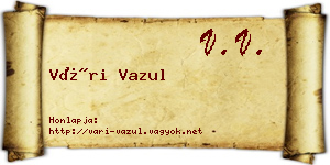 Vári Vazul névjegykártya